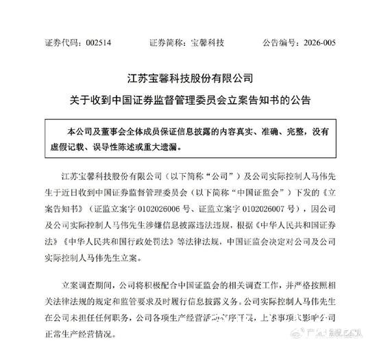 宝馨科技因信披违规被立案调查,股价波动加剧 宝馨科技因信披违规被立案调查,股价波动加剧